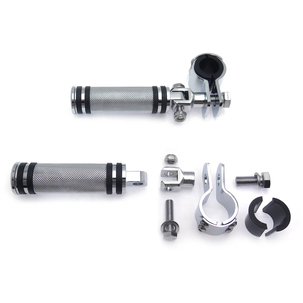 Chrome Diamond Foot Peg Clamp Footrest 1" 1 1/4" for Yamaha XV250 XV400 XV535