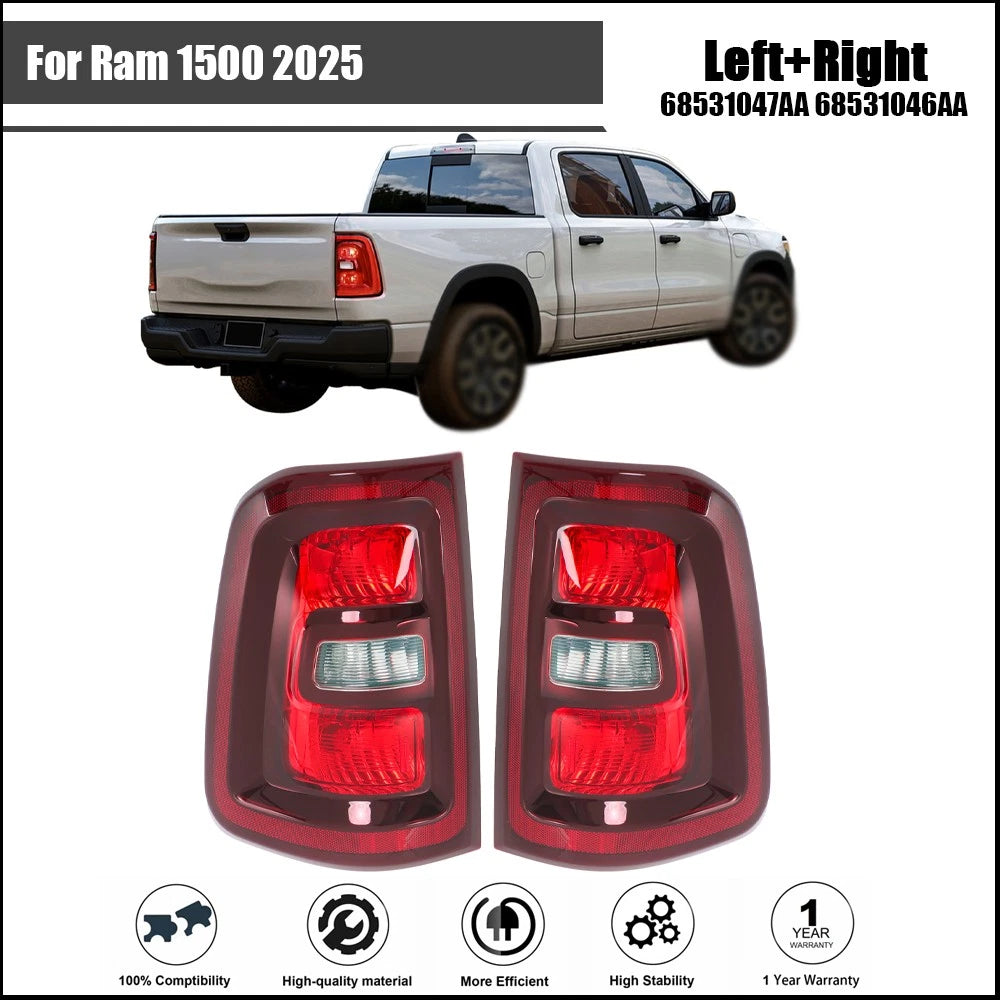 Set of 2 Halogen Black Tail Light Assembly for Ram 1500 (2025)