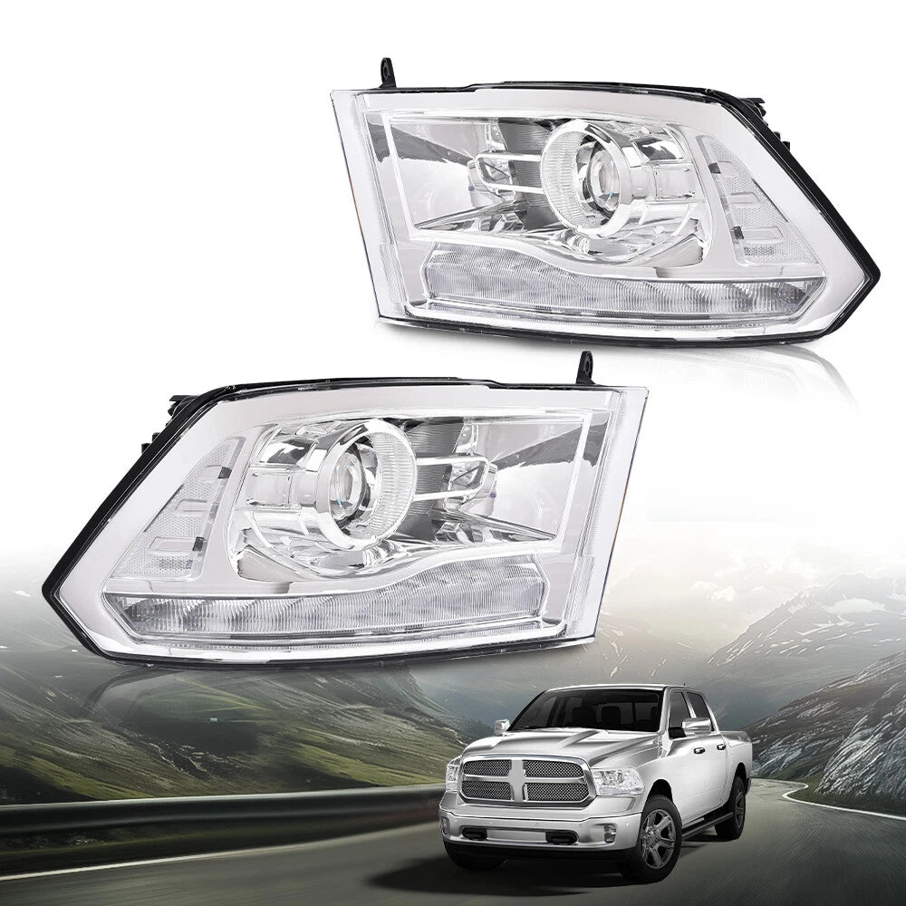 LED Projector Headlights for Ram 1500 2500 3500 (2009–2018) Chrome