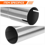 2" OD Stainless Steel Polished 180 Degree Slip-Fit Exhaust U-Bend for Universal