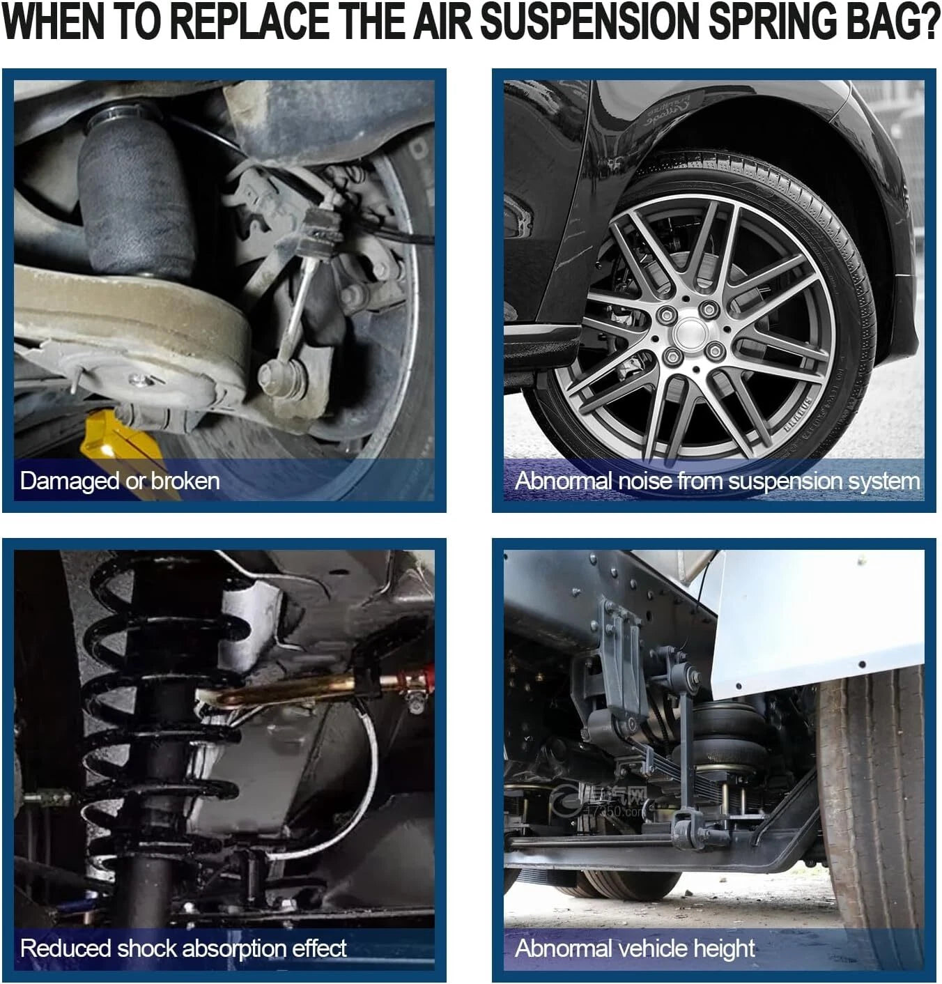 2X Rear Air Suspension Spring Bags for Mercedes W164 W166 GL450 GL550 ML350 (2006–2012)
