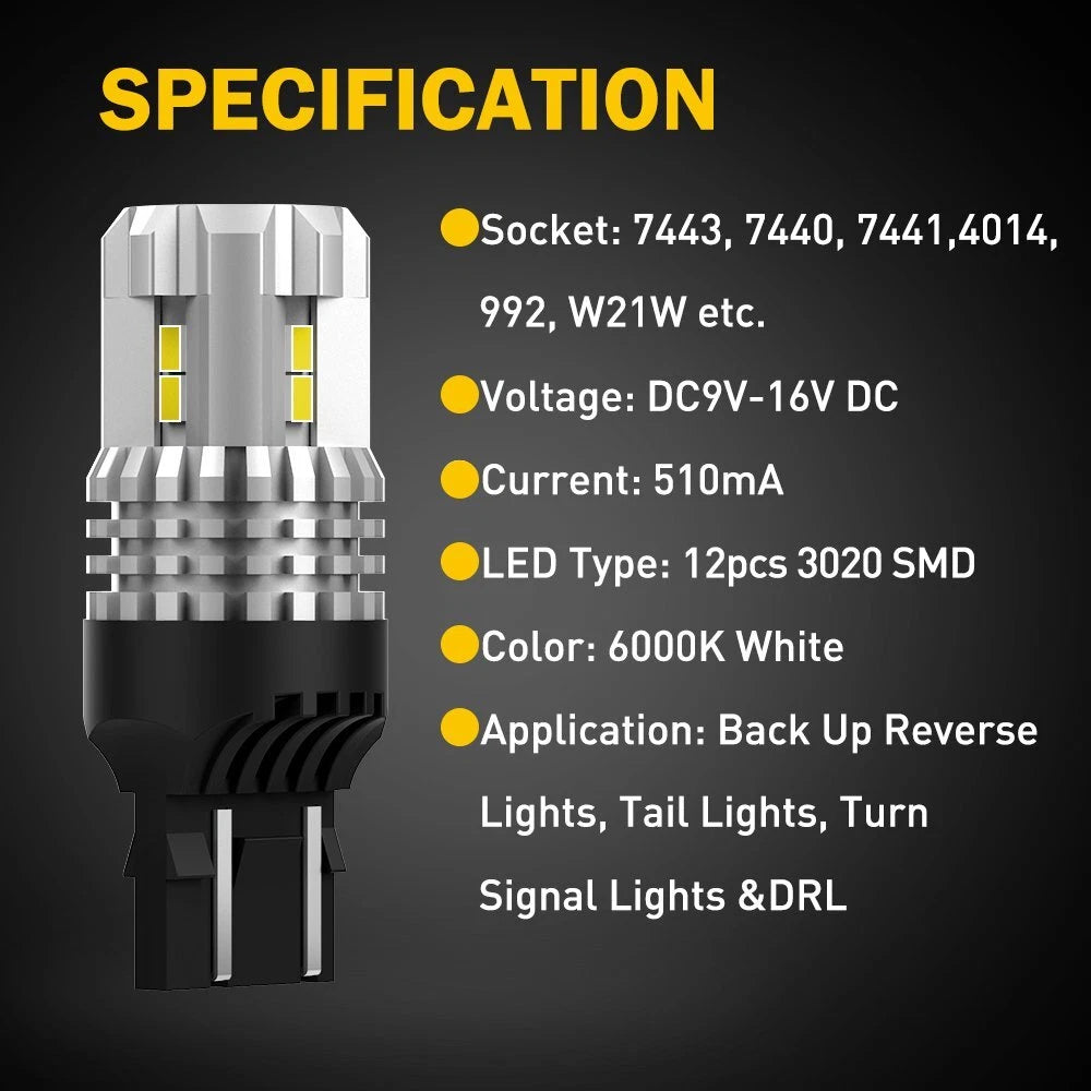 2X LED Reverse Light Bulbs for Make Model