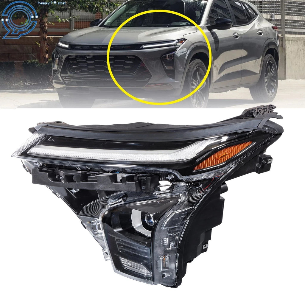 LED Black Headlight for Chevy Trax (2024–2025) with LED DRL Projector Driver LH