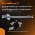 Front Right Window Regulator Assembly for Hyundai Accent (2012–2017) w/ Motor