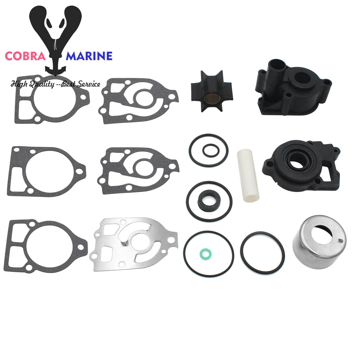 Water Pump Impeller Kit for Mercruiser Alpha One (46-96148A8, 46-44292A3)