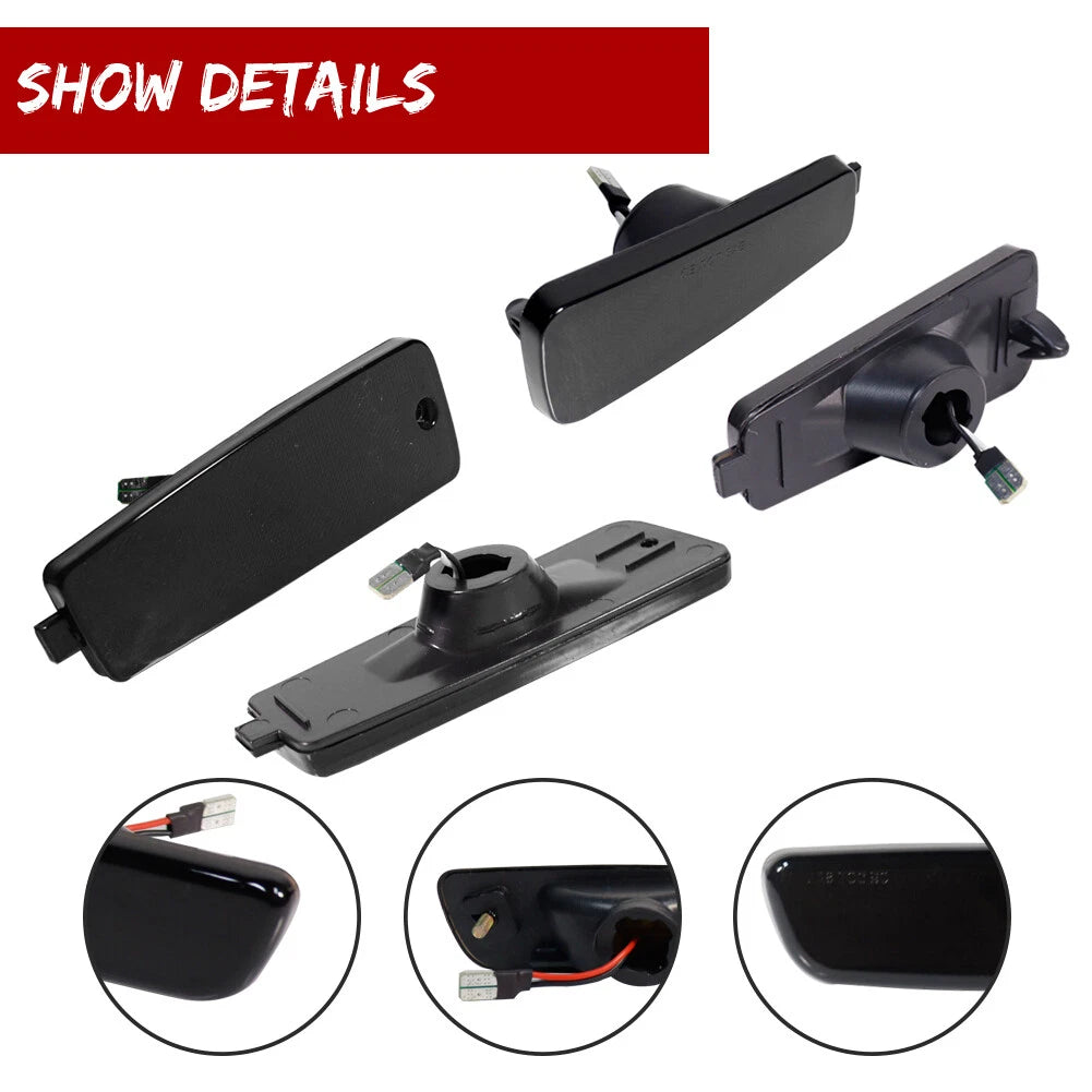 Set of 4 Smoked LED Bumper Side Marker Lights for Chevrolet HHR (2006–2011)