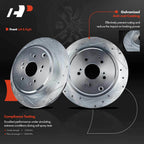 Set of 8 Rear Drilled Brake Rotors and Pads for Honda Pilot Acura MDX