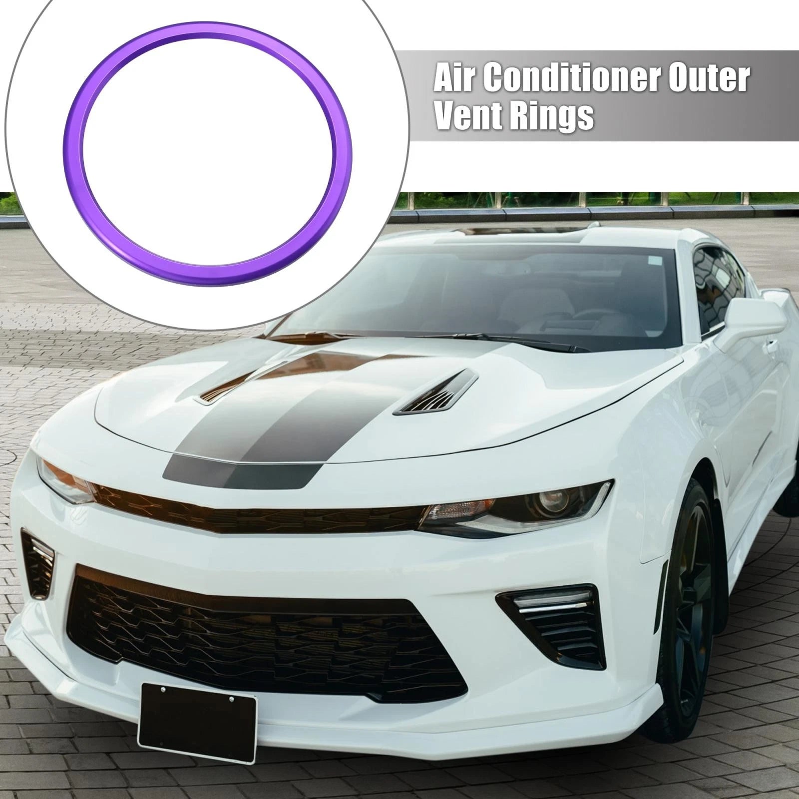 Set of 4 AC Outer Vent Rings Trim Covers for Chevrolet Camaro (2016–2020) Purple