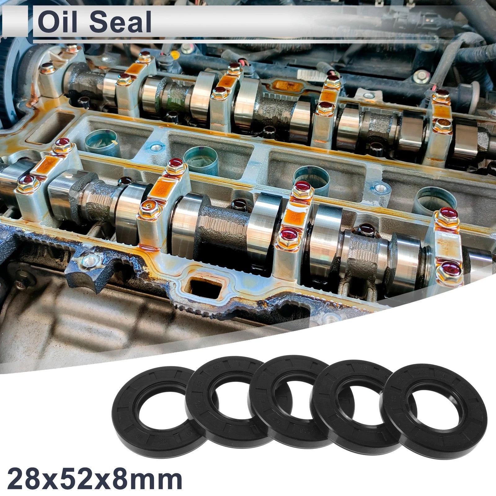 Set of 5 Oil Seal Rotary Shaft Seal TC Ring 28x52x8mm Nitrile Rubber