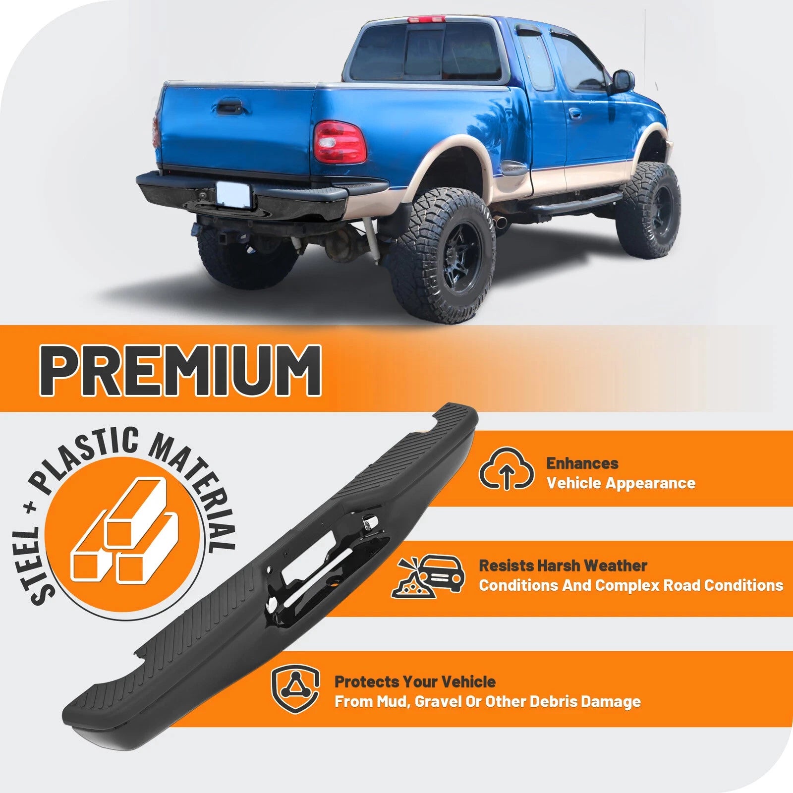 Rear Bumper Assembly for Ford F150 (1997–2004 Flareside)
