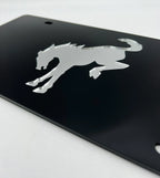 Acrylic Premium License Plate for Ford Bronco Black Mirrored Emblem (2021–2024)