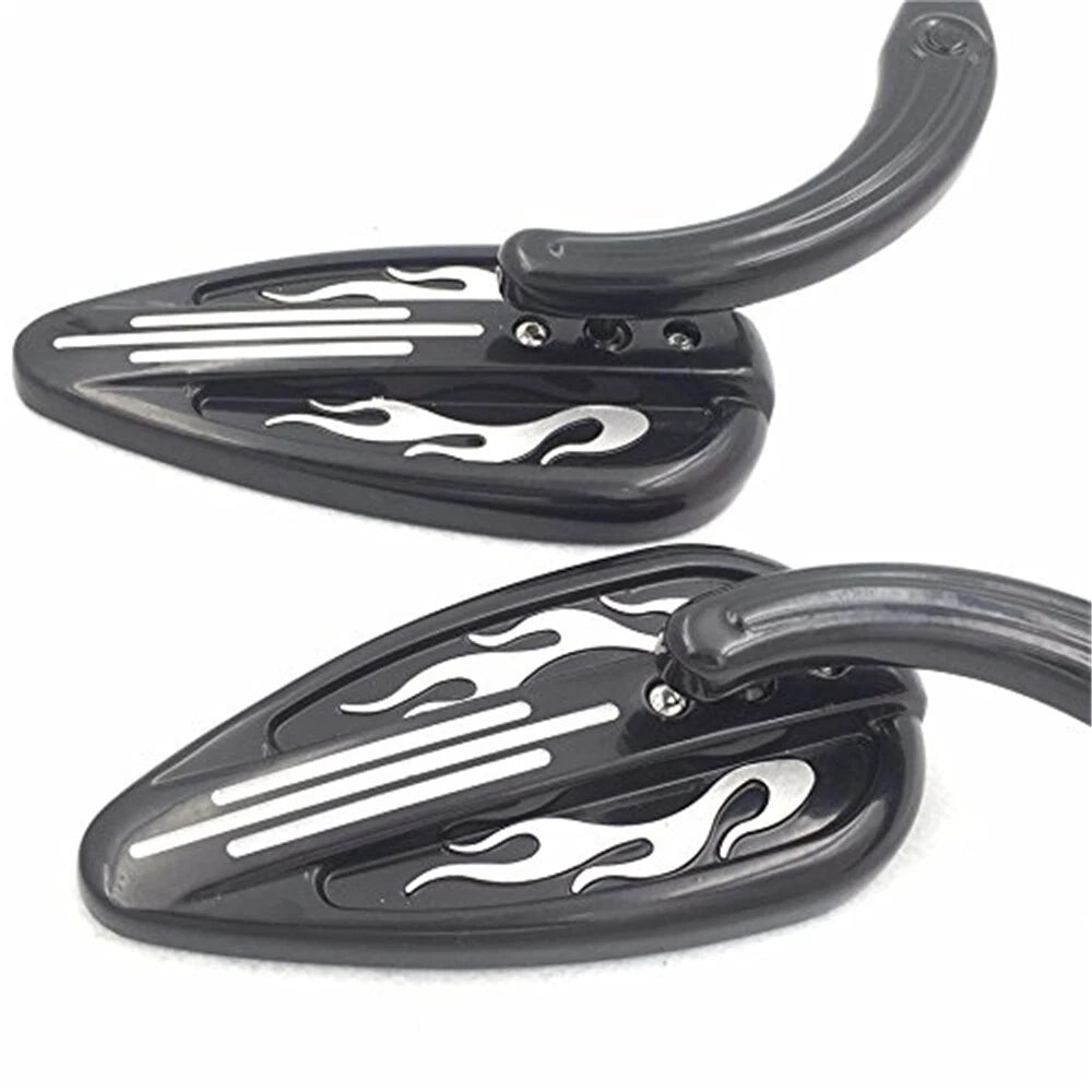 Black Skull Mirrors for Harley Dyna, Wide Glide, Fat Boy (2000–2023)