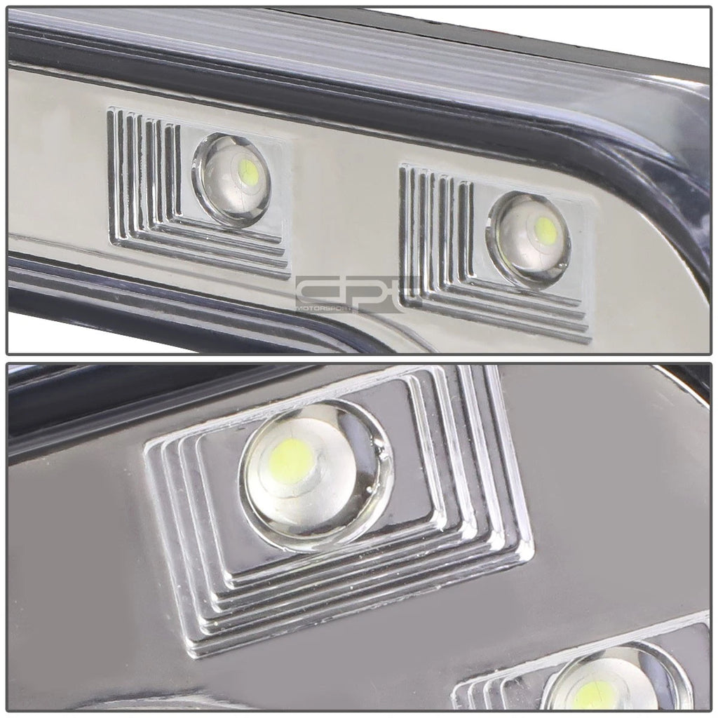 Universal Chrome Housing Grille LED Fog/Accent Lights Set with Switch & Wiring