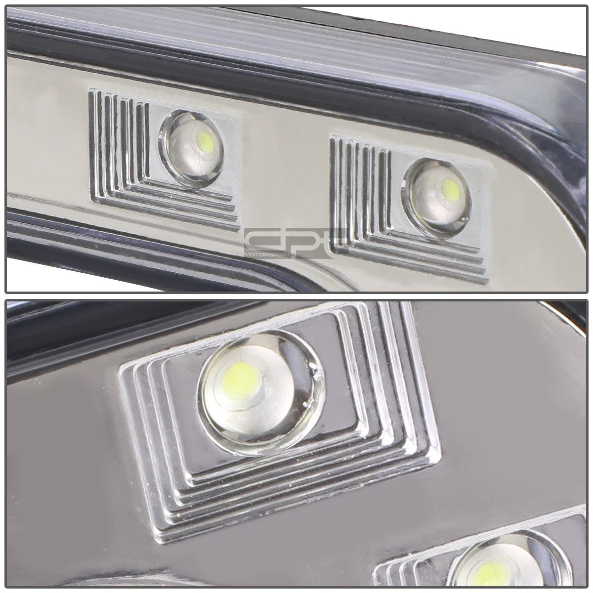 Universal Chrome Housing Grille LED Fog/Accent Lights Set with Switch & Wiring
