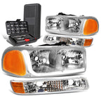 LED DRL Bar Chrome/Amber Headlight Bumper Lamp for GMC Sierra (1999–2007)
