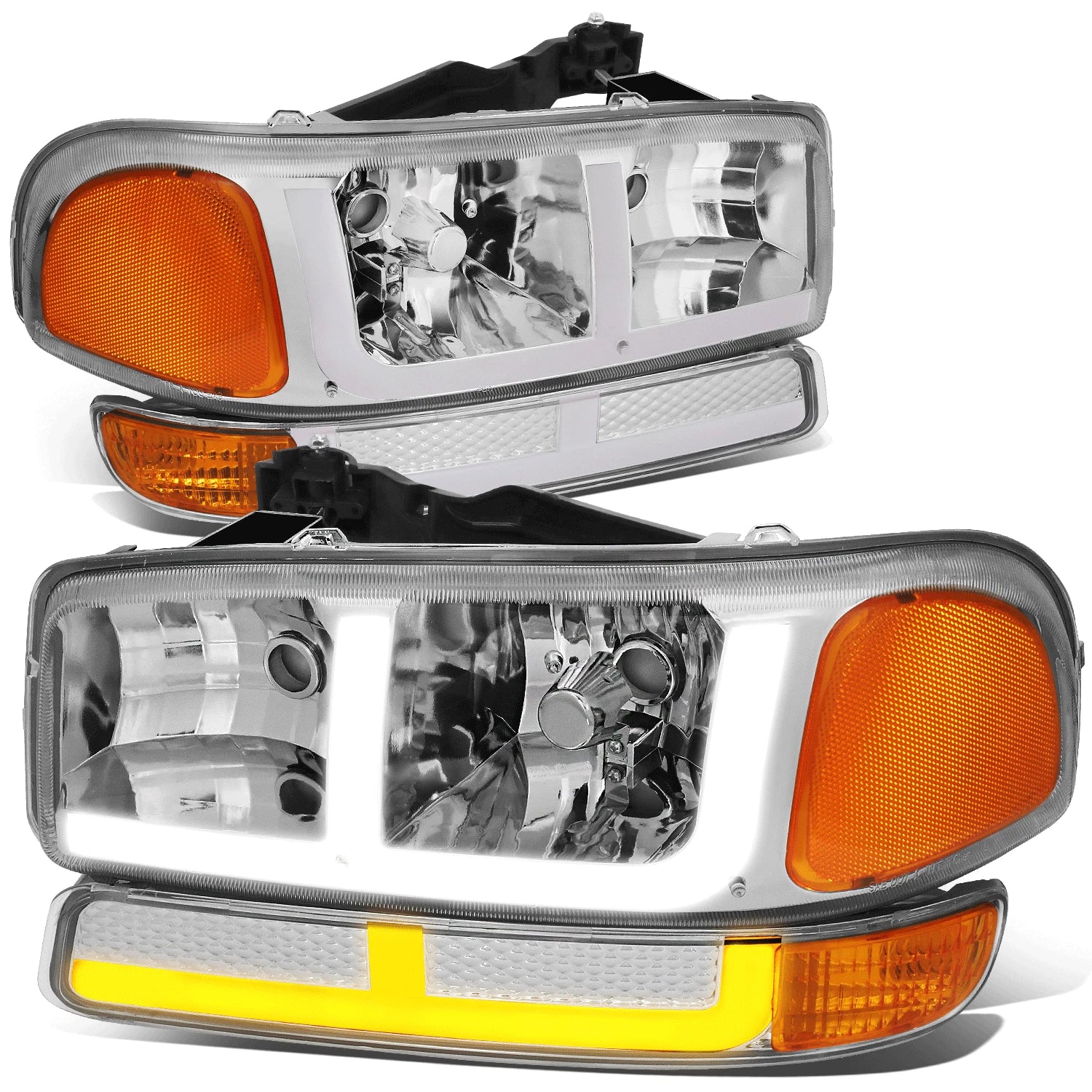 LED DRL + Turn Signal Headlight Bumper Lamp for Sierra Yukon (1999–2007)