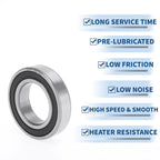 1 Pc 6007VV Deep Groove Ball Bearing for Scooter Skateboard (35x62x14mm)