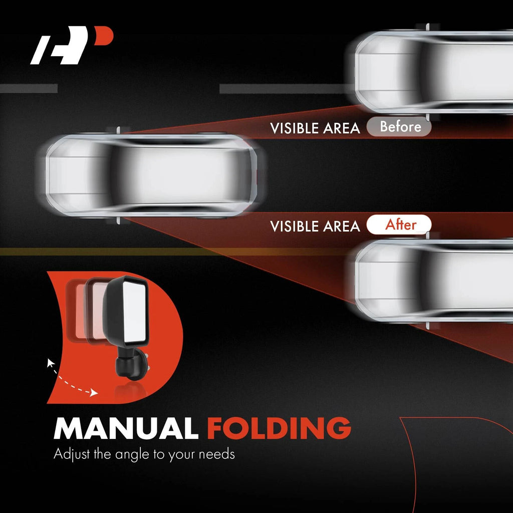 Manual Towing Mirrors for Jeep Wrangler (2007-2017)