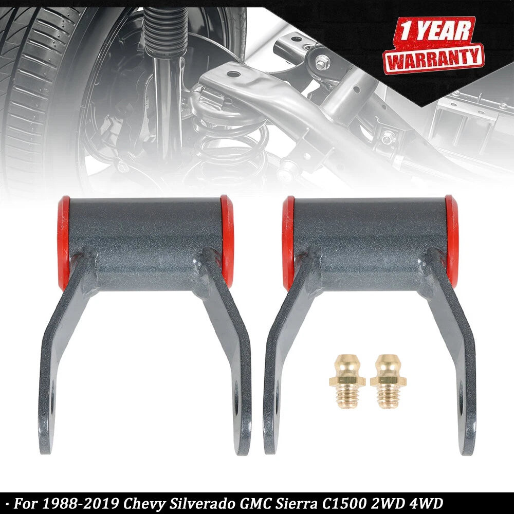 2" Lift Shackles for Chevy Silverado GMC Sierra C1500 (1988–2019)