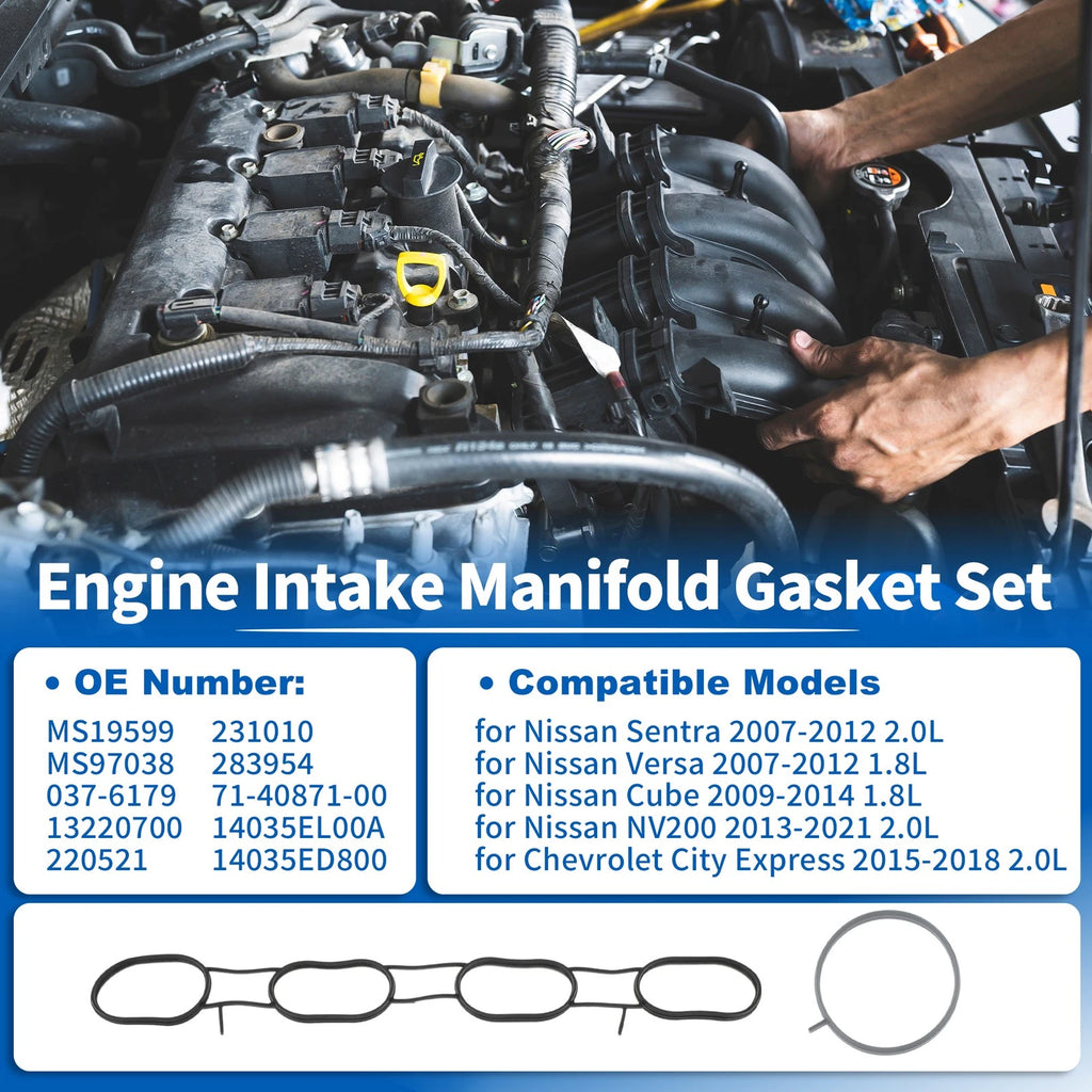 Intake Manifold Gasket Set MS19599/MS97038 for Nissan NV200 (2013–2021) 2.0L