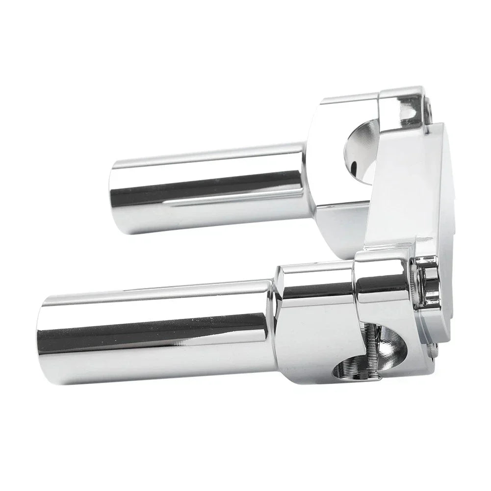 Chrome 4" Risers 1" Handlebar Clamp for Harley Fat Boy, Low Rider, Softail