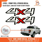 Black 4x4 Side Rear Decal Sticker for Ford Ranger PX PJ PK Wildtrak XLT (98-15)
