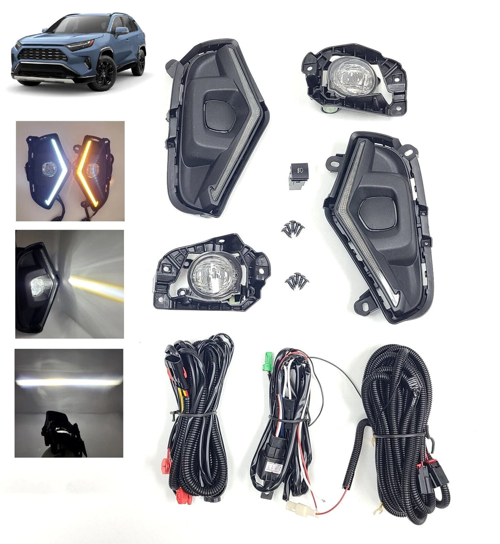 Front Bumper Fog Light Assembly for Toyota Rav4 (2019–2025) DRL Turn Signal