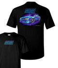 Chevy Monte Carlo T-Shirt Black with Blue 1980s Car Logo for 1980–1988