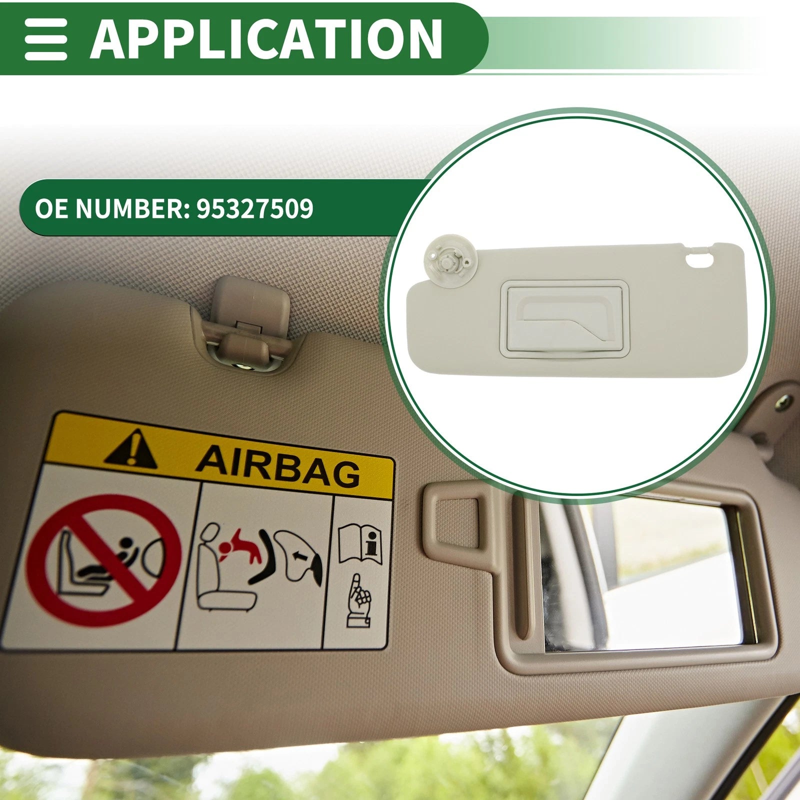 Left Sun Visor for Chevrolet Sonic (2012–2016) with Mirror No.95327509