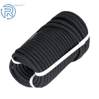 3/8" × 100' Black Braided Polyester Rope for Heavy Pulling