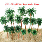 45pcs Coconut Palm Trees for HO N Scale Train Railroad Diorama