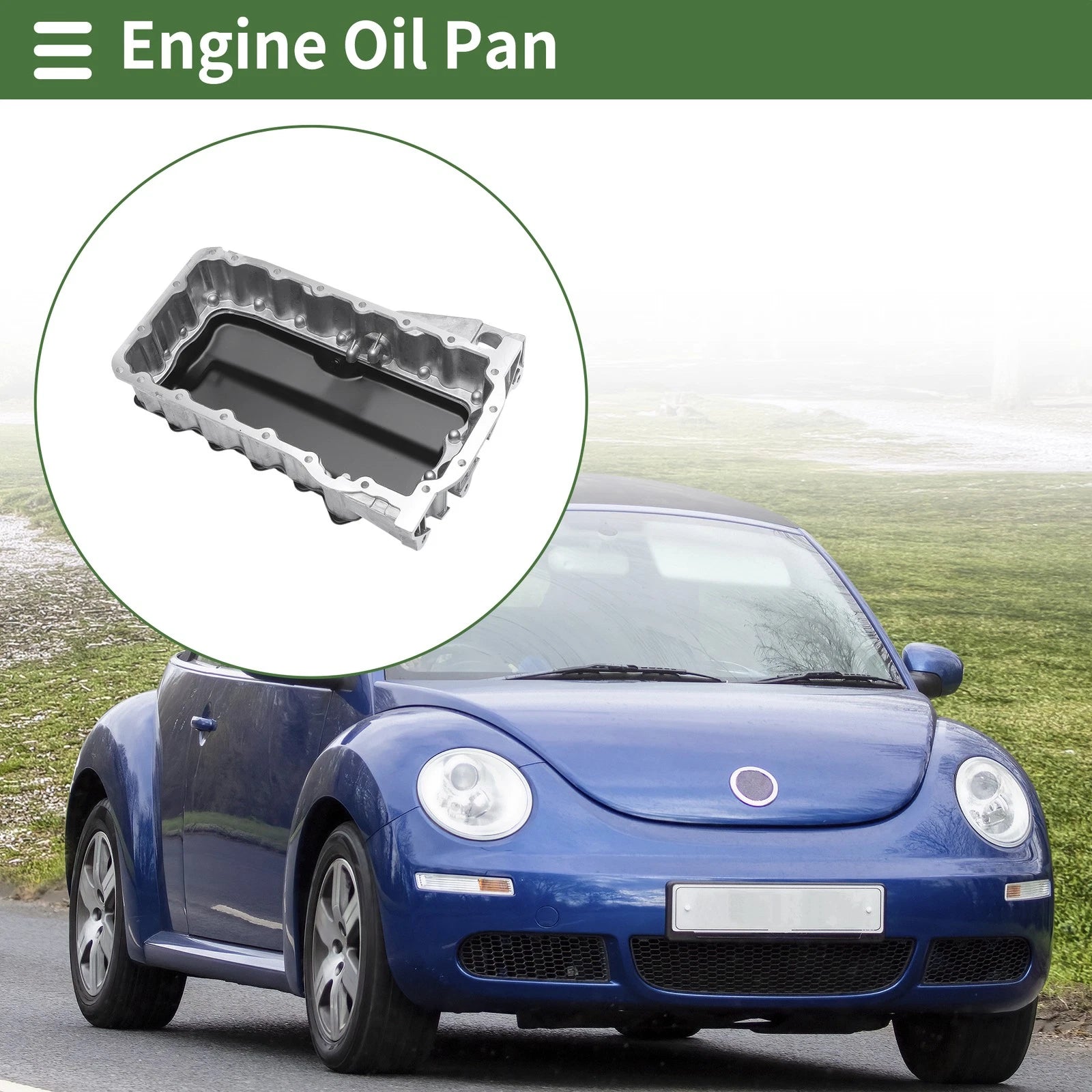 1 Pc Engine Oil Pan No.06A103601AC for Volkswagen Beetle (1998–2006) Aluminum