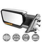 Foldable Arm LED Signal Chrome Side Mirror for F150 (2004–2014)