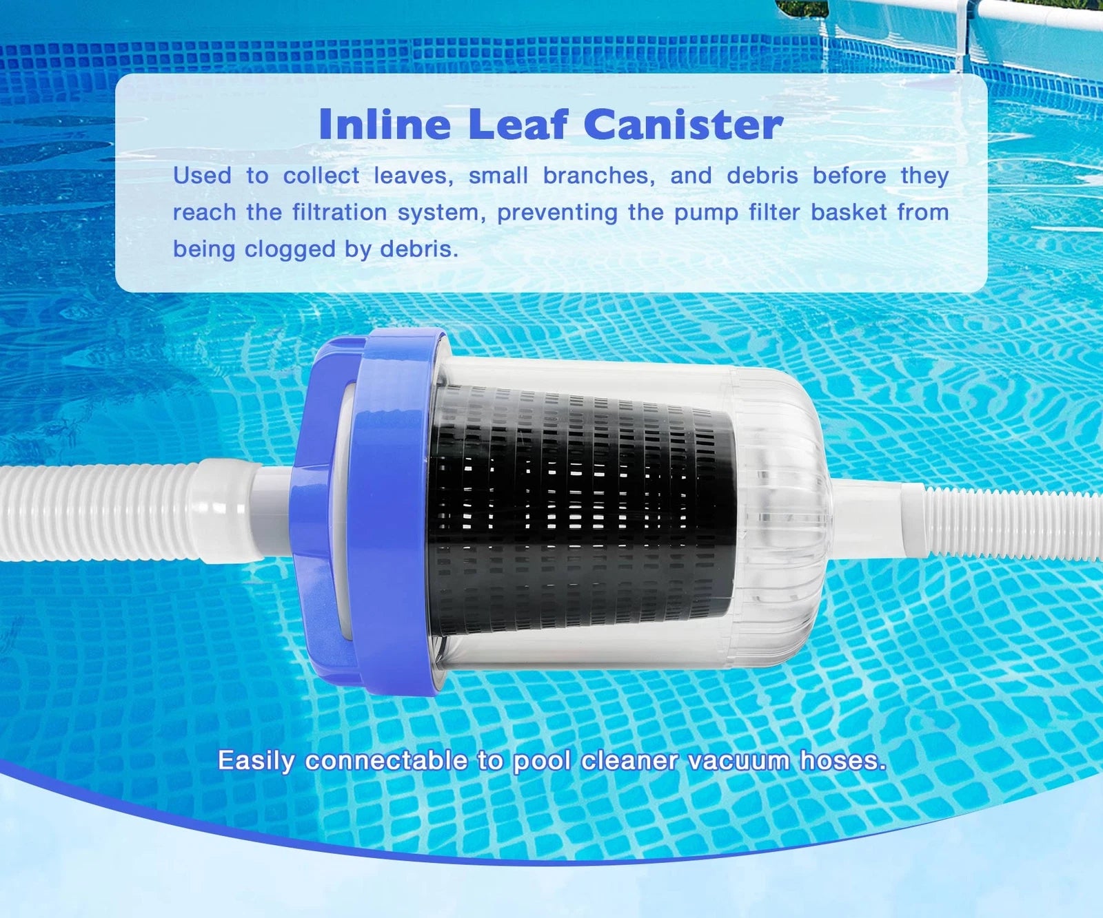 In-line Pool Leaf Canister Basket for Hayward W560 (Fits Poolvac)