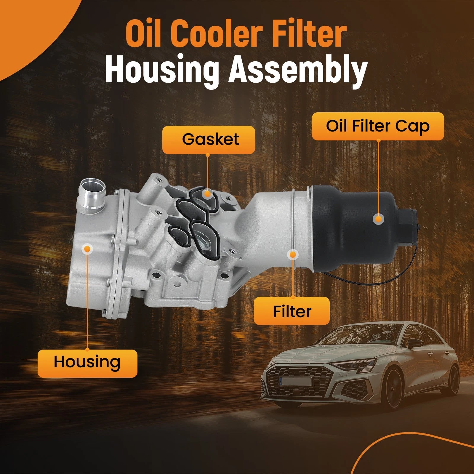 Oil Filter Housing for VW Eos 2.0L (2007–2011) 06F115397E Aluminum