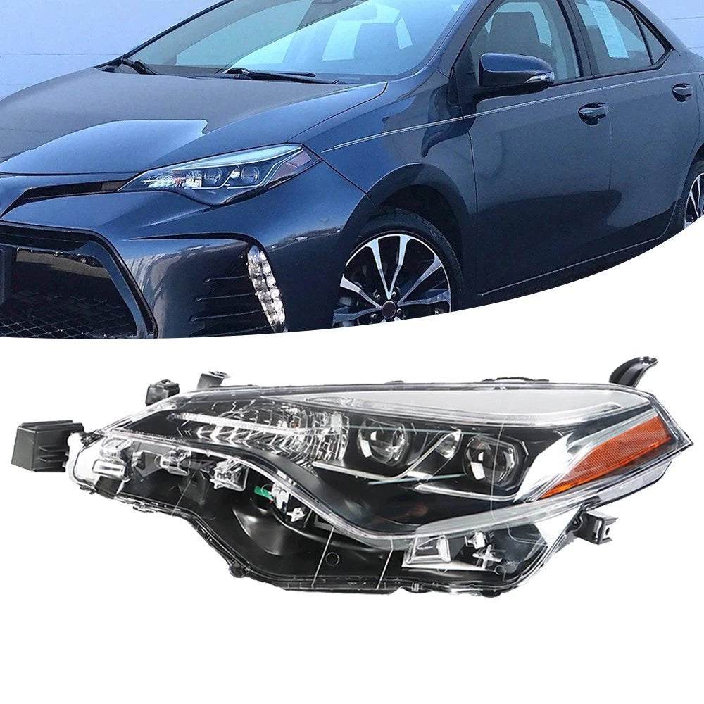 Headlight for Toyota Corolla (2017–2019) Driver Side Black
