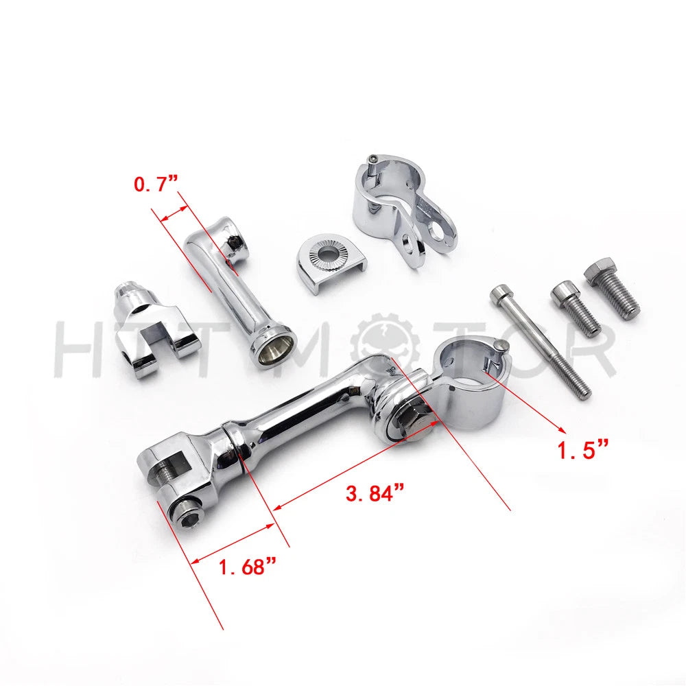 1.5" Chrome Long Footpeg for Yamaha Roadstar, Kawasaki Vulcan, Honda Shadow