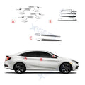 Chrome Keyless Door Handle Bowl and Side Mirror Stripe Cover for Civic (2016–2021)