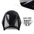 Black Windshield Deflector for Universal Motorcycle (Fits Most Models)