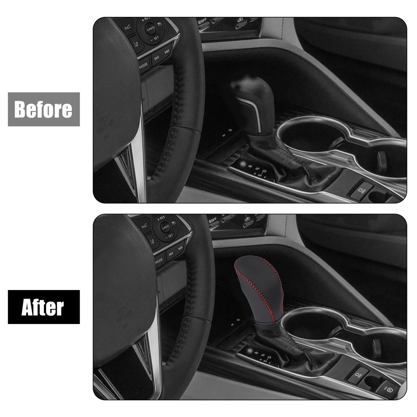 Faux Leather Gear Shift Knob Cover for Nissan Rogue Sport (2017–2021)