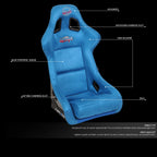 NRG Large Size Alcantara Bucket Racing Seat for Universal Fit (FRP-302BL)