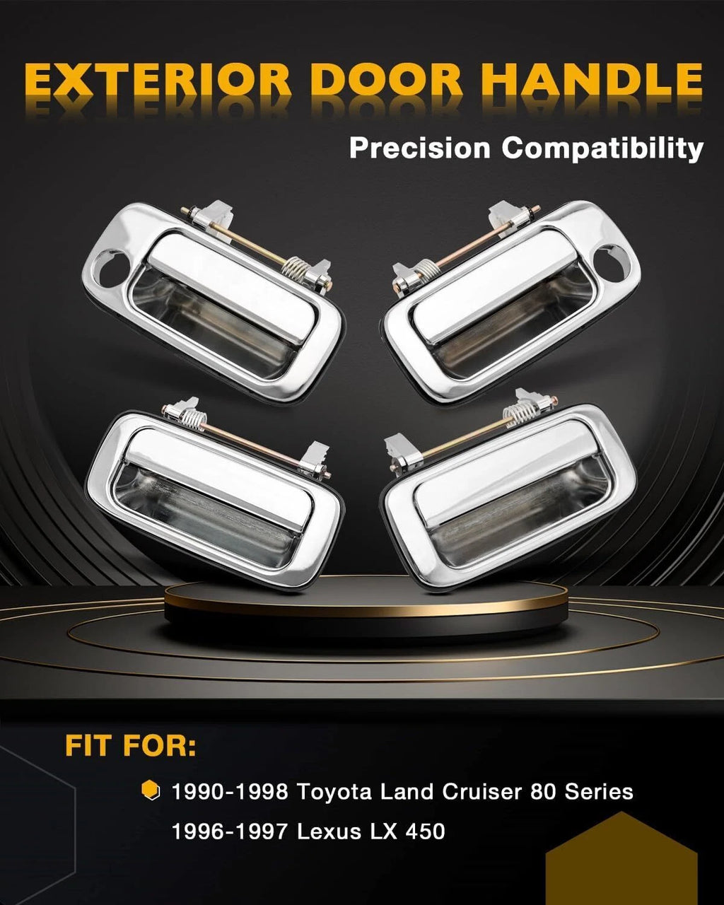 Chrome Door Handle Set for Toyota Land Cruiser (1990–1998)