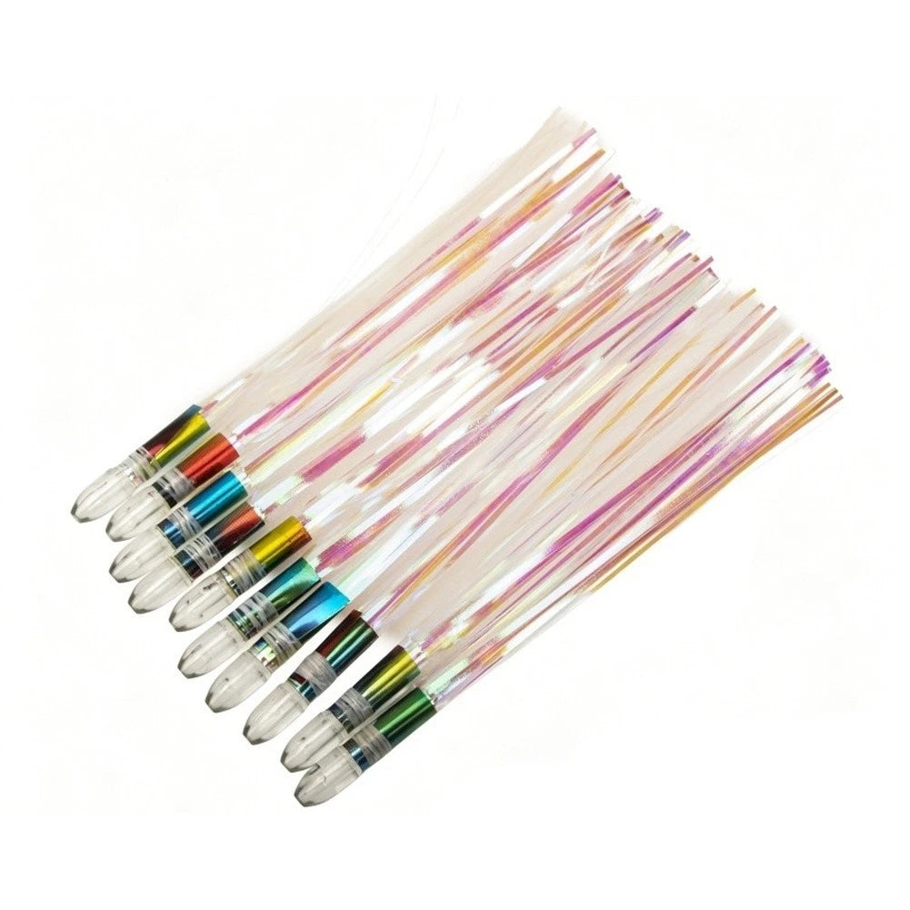 Set of 10 Acrylic Octopus Style Fishing Lures 12cm Macaron Glow Bait
