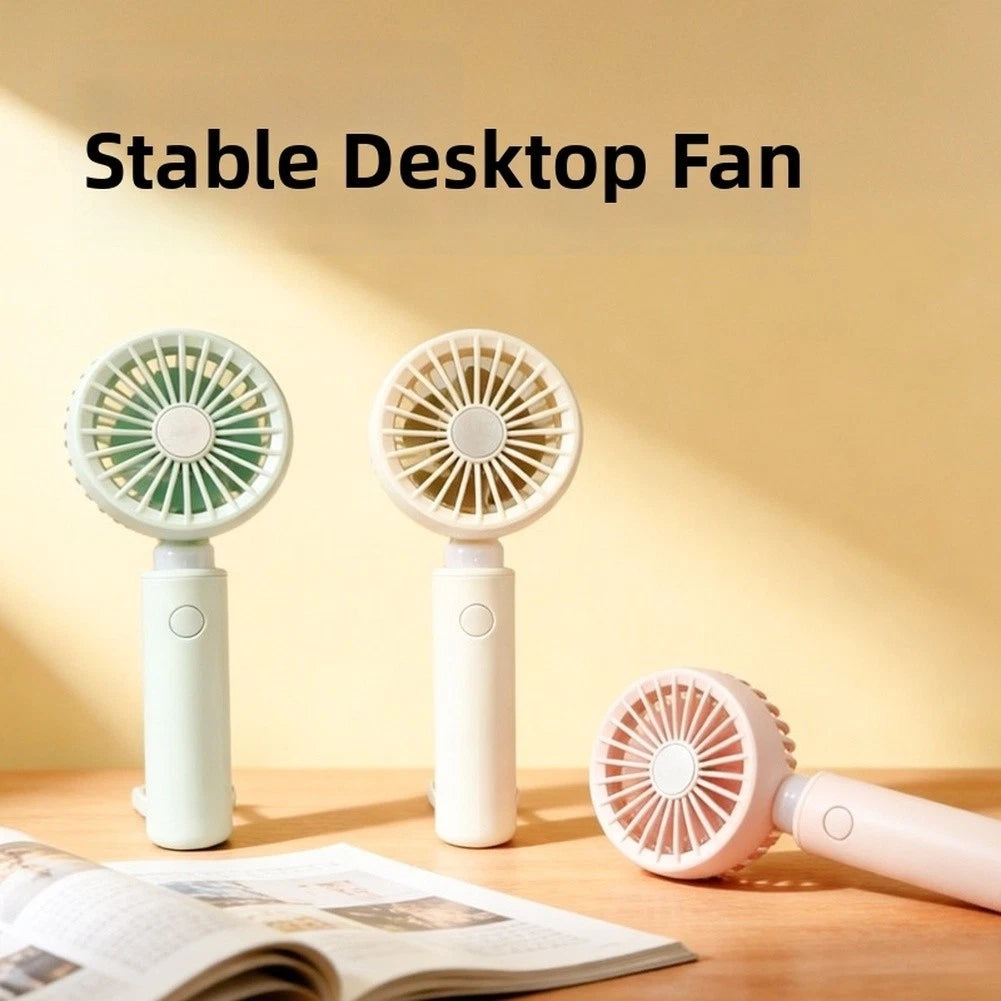 Handheld Fan with Soft Night Light USB Rechargeable - 3 Speed Levels