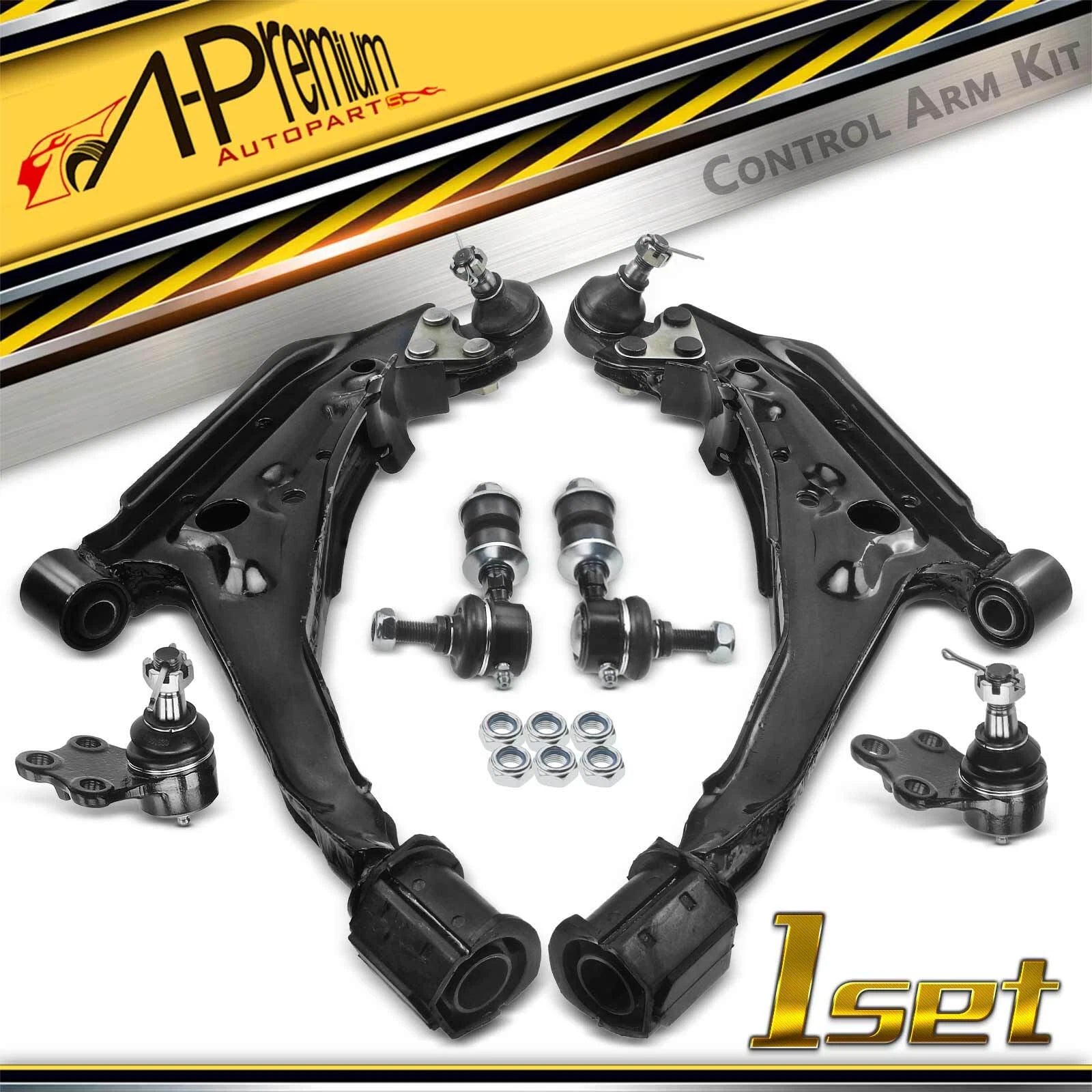 Set of 6 Front Control Arms & Sway Bar End Links for Nissan Maxima (1989–1994)