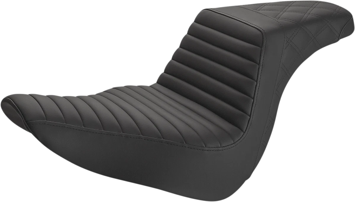 SADDLEMEN Step-Up Seat for Harley Davidson (2000–2023) - Black Tuck-n-Roll