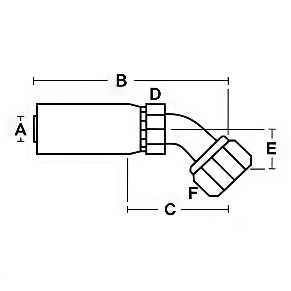 Female JIC 37° Swivel 45° Elbow for Universal Products Models