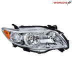 Set of 2 Halogen Chrome Amber Headlights for Toyota Corolla (2009–2010)
