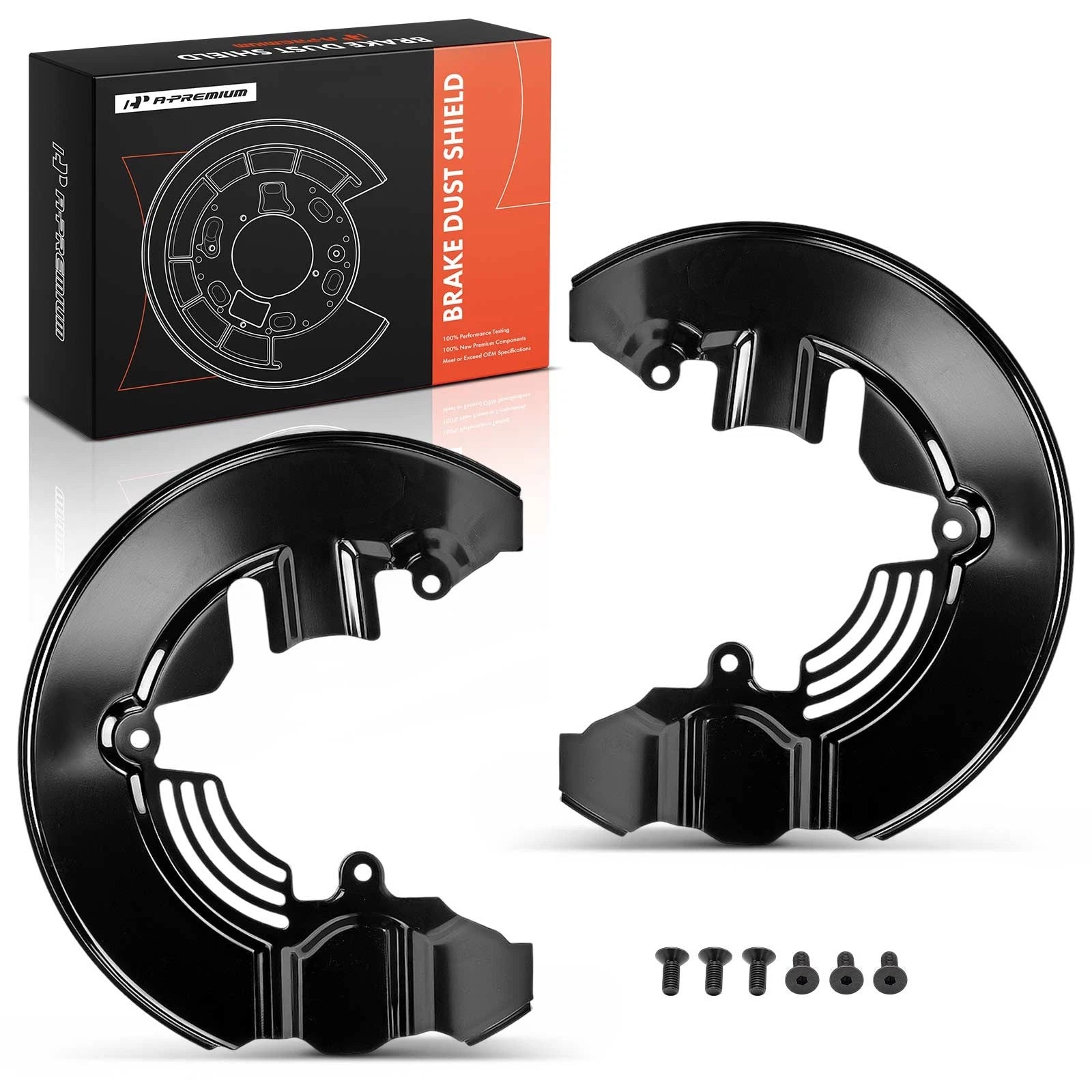 2X Black Brake Dust Shield for Ford Transit Connect 