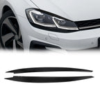 1 Pair ABS Headlight Eyebrow Cover Sticker for Volkswagen Golf (2013–2018) Black